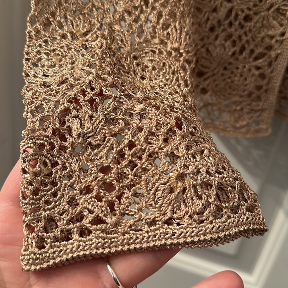 2 pieces!! Carmen Marc Valvo Gorgeous lace like set in a golden thread - small - Picture 5 of 16